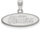 10k White Gold Logoart University Of Mississippi Small Pendant