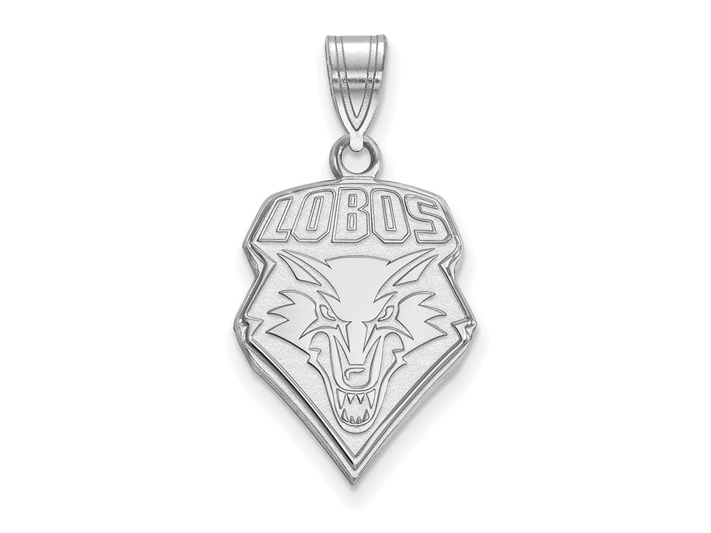 10k White Gold Logoart University Of New Mexico Large Pendant