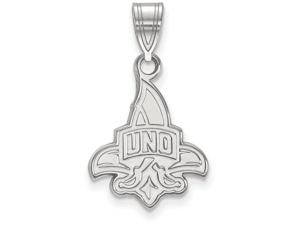 10k White Gold Logoart University Of New Orleans Medium Pendant