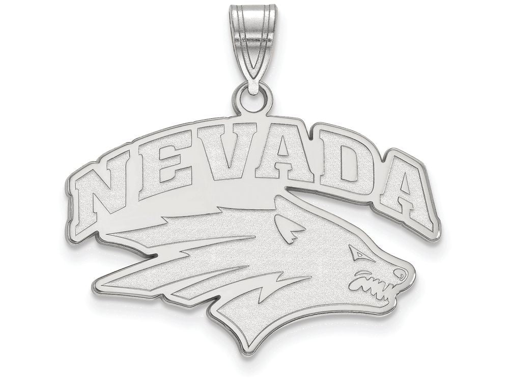 10k White Gold Logoart University Of Nevada Large Pendant