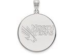 10k White Gold Logoart University Of North Texas Extra Large  Disc Pendant