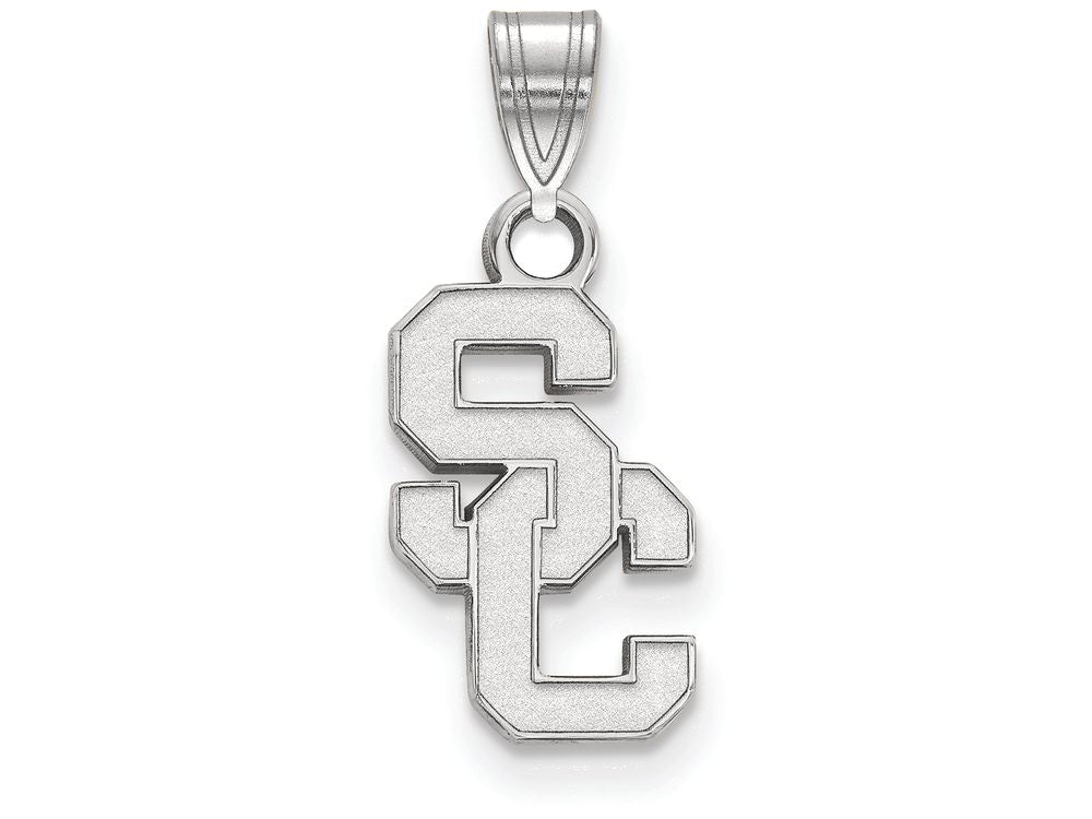 Logoart 10k White Gold University Of Southern California Small Pendant