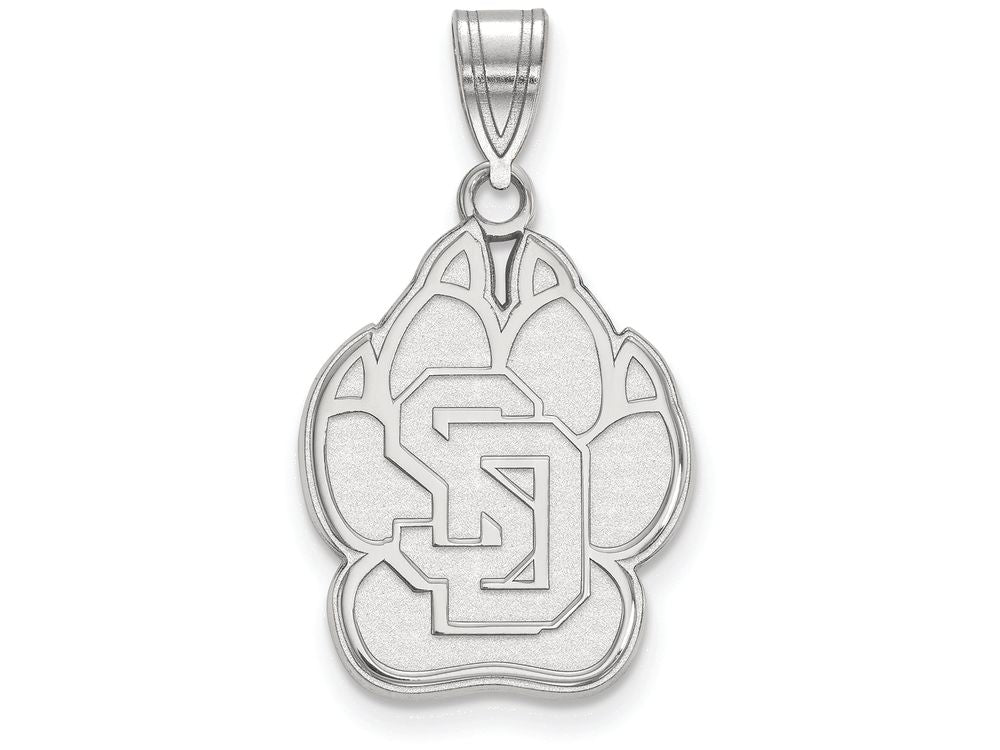 10k White Gold Logoart University Of South Dakota Large Pendant