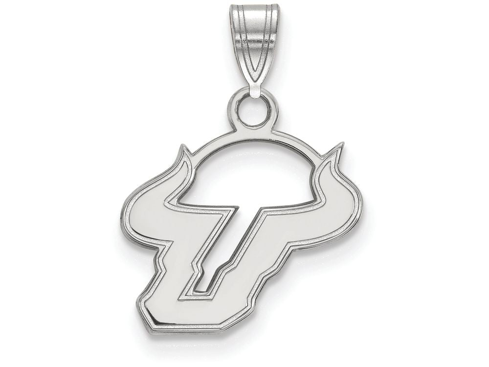 10k White Gold Logoart University Of South Florida Small Pendant