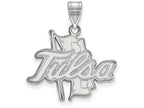 10k White Gold Logoart The University Of Tulsa Large Pendant