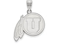 10k White Gold Logoart University Of Utah Large Pendant