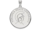 10k White Gold Logoart Virginia State University Extra Large  Disc Pendant