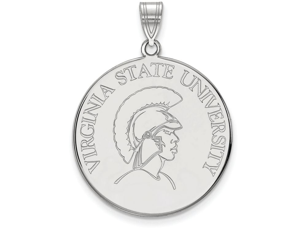 10k White Gold Logoart Virginia State University Extra Large  Disc Pendant