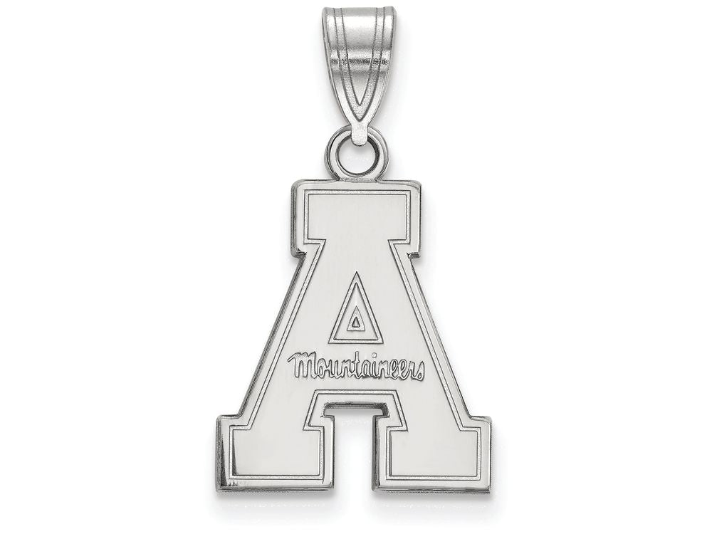 10k White Gold Logoart Appalachian State University Medium Pendant