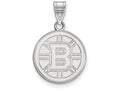 10k White Gold Nhl Logoart Boston Bruins Medium Pendant