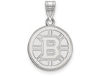 10k White Gold Nhl Logoart Boston Bruins Medium Pendant