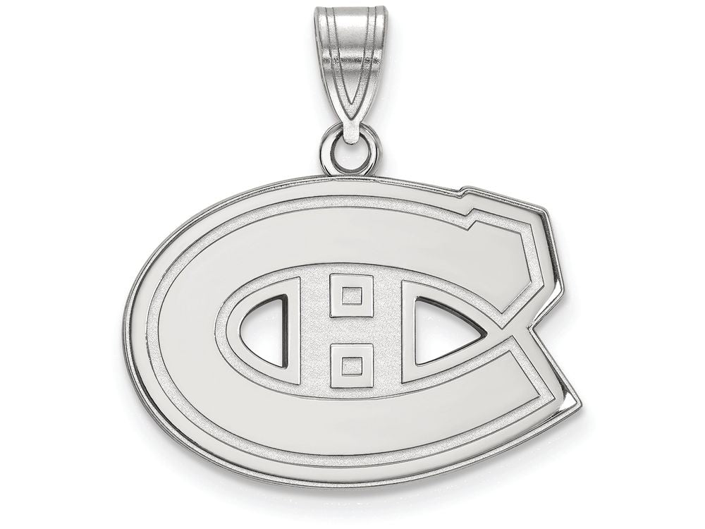 10k White Gold Nhl Logoart Montreal Canadiens Medium Pendant
