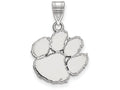 10k White Gold Logoart Clemson University Medium Pendant