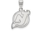 10k White Gold Nhl Logoart New Jersey Devils Medium Pendant