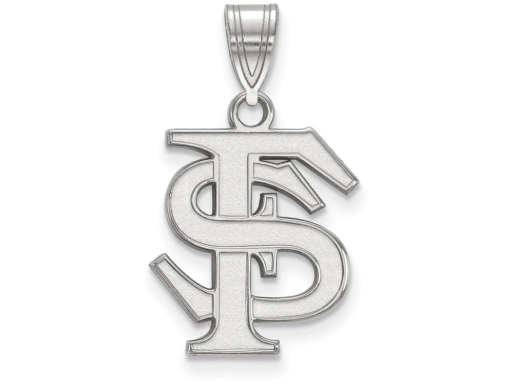 10k White Gold Logoart Florida State University Medium Pendant