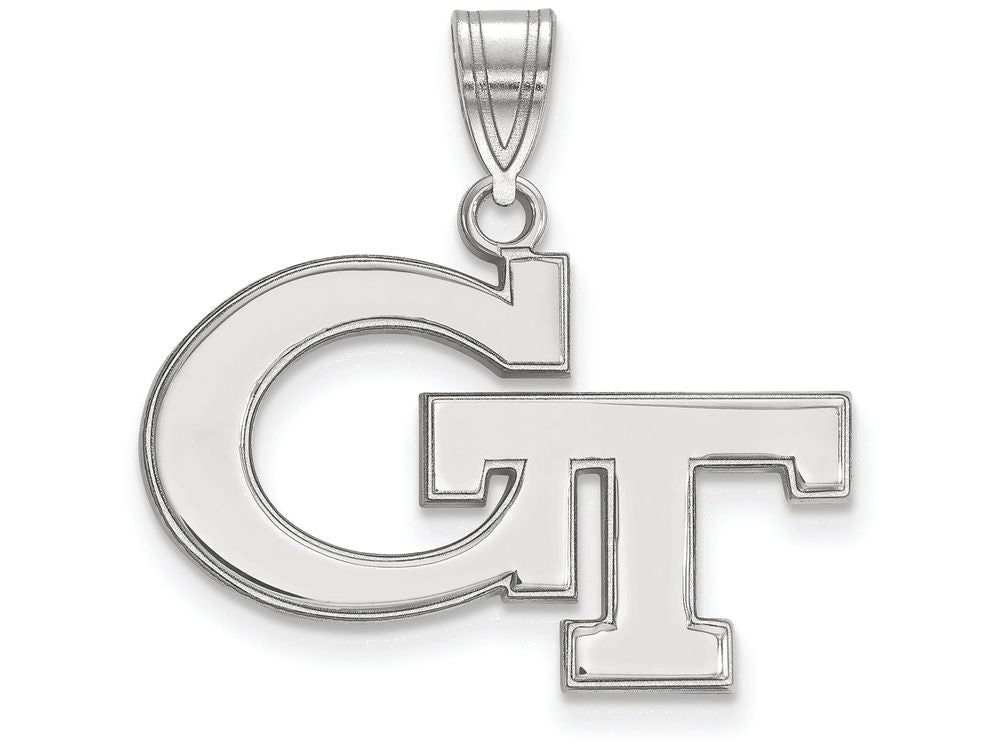 10k White Gold Logoart Georgia Institute Of Technology Medium Pendant