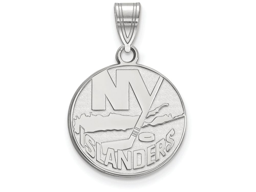 10k White Gold Nhl Logoart New York Islanders Medium Pendant