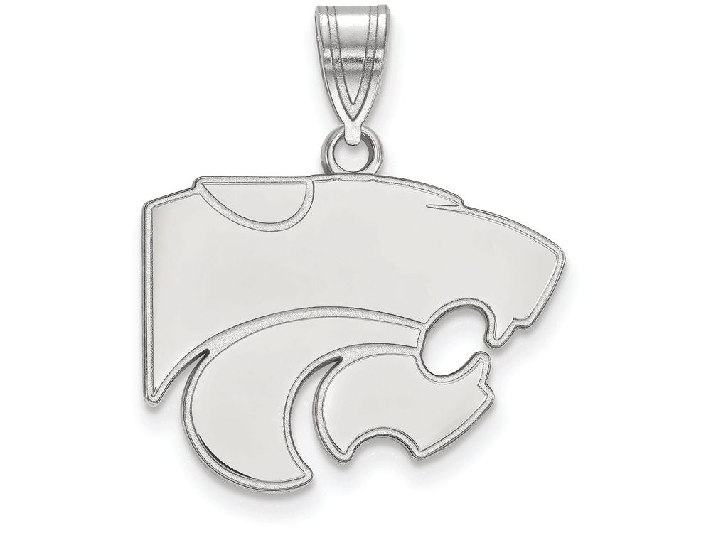 10k White Gold Logoart Kansas State University Medium Pendant