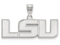 10k White Gold Logoart Louisiana State University Medium Pendant