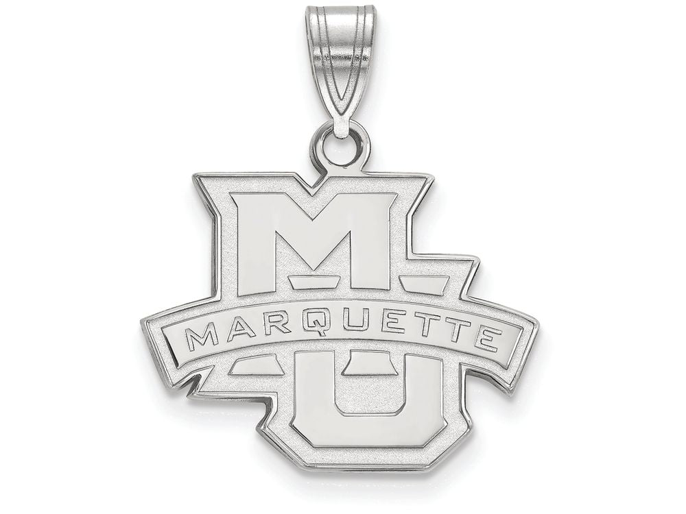 10k White Gold Logoart Marquette University Medium Pendant