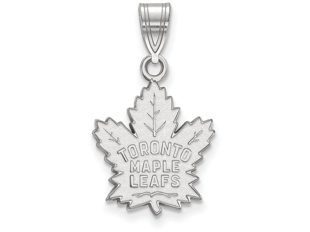 10k White Gold Nhl Logoart Toronto Maple Leafs Medium Pendant
