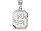 10k White Gold Logoart North Carolina State University Medium Pendant