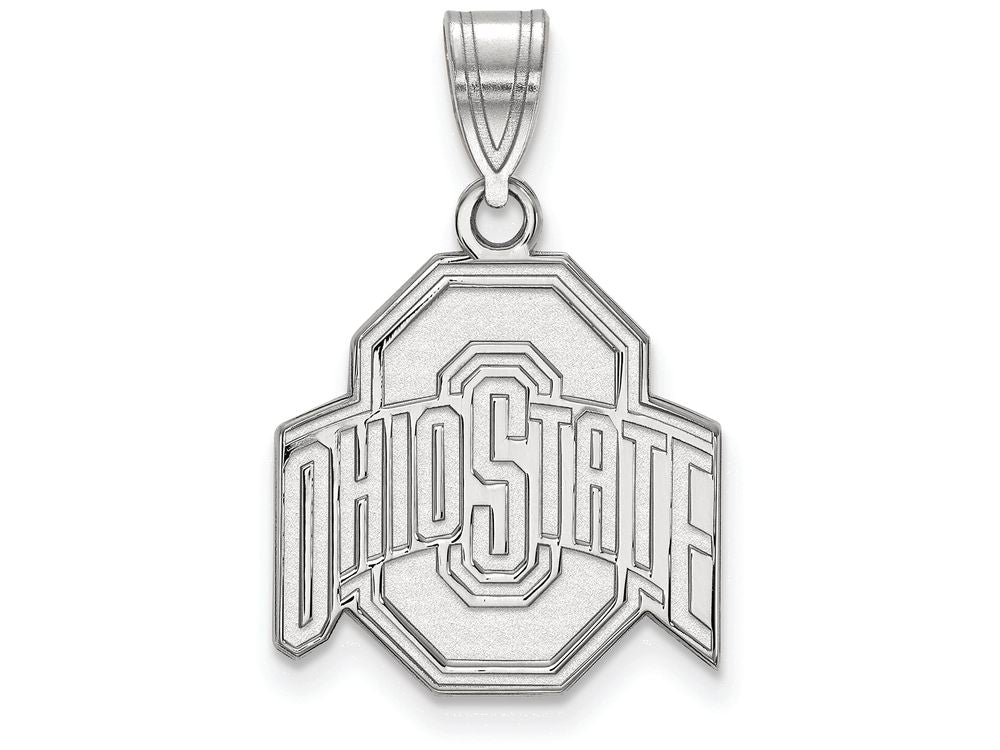 10k White Gold Logoart Ohio State University Medium Pendant