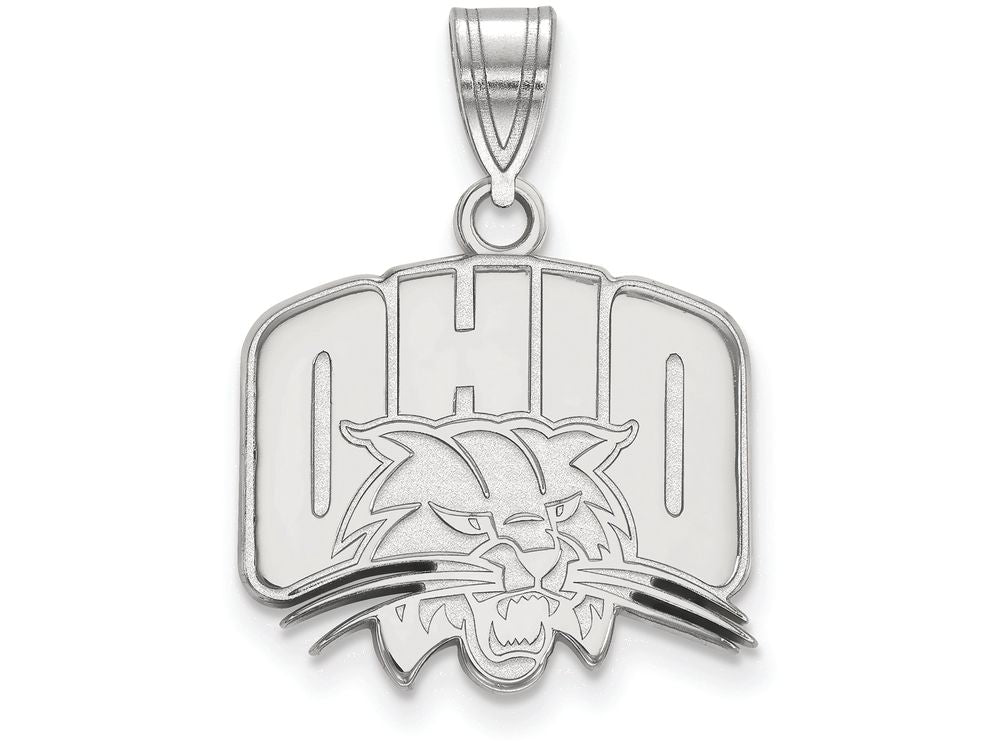 10k White Gold Logoart Ohio University Medium Pendant