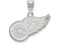 10k White Gold Nhl Logoart Detroit Red Wings Medium Pendant