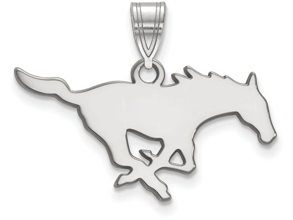 10k White Gold Logoart Southern Methodist University Medium Pendant