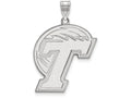 10k White Gold Logoart Tulane University Extra Large  Pendant