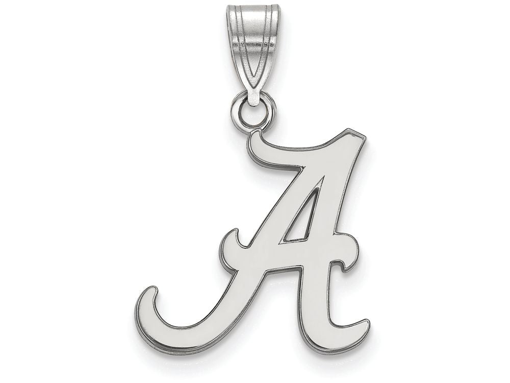10k White Gold Logoart University Of Alabama Medium Pendant