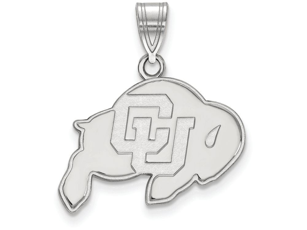 10k White Gold Logoart University Of Colorado Medium Pendant