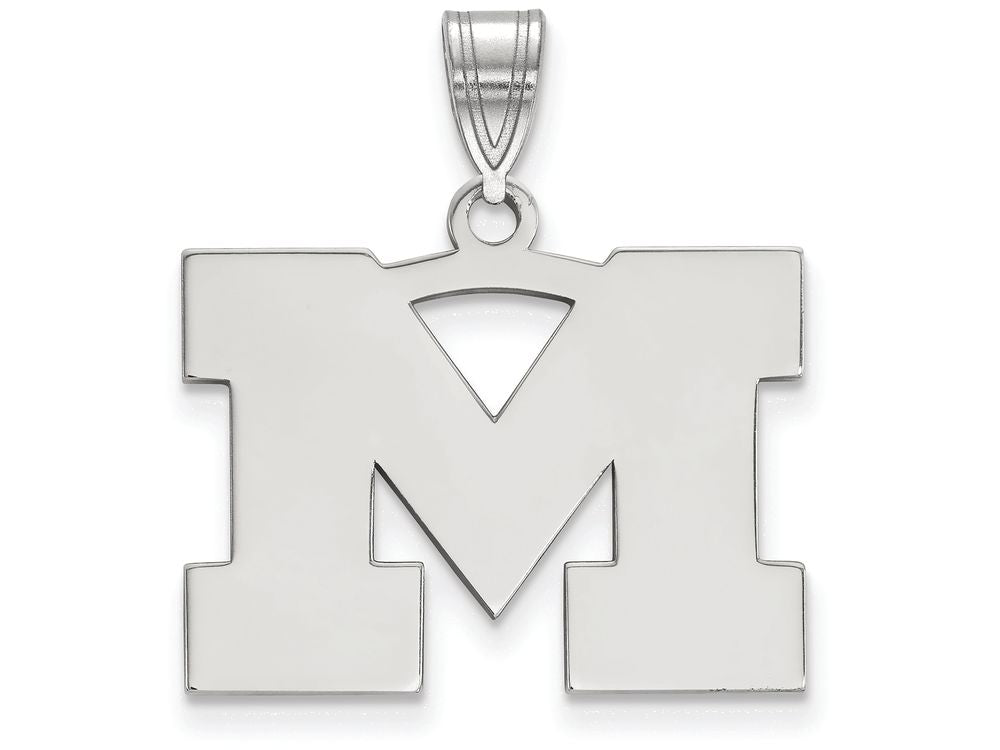 10k White Gold Logoart Michigan (univ Of) Medium Pendant