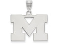 10k White Gold Logoart Michigan (univ Of) Medium Pendant