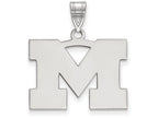 10k White Gold Logoart Michigan (univ Of) Medium Pendant