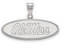 10k White Gold Logoart University Of Mississippi Medium Pendant