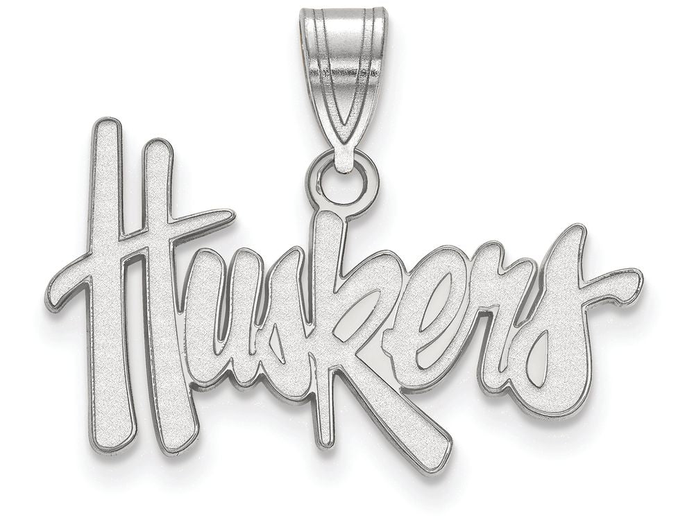 10k White Gold Logoart University Of Nebraska Medium Pendant
