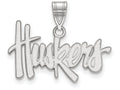 10k White Gold Logoart University Of Nebraska Medium Pendant