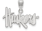 10k White Gold Logoart University Of Nebraska Medium Pendant