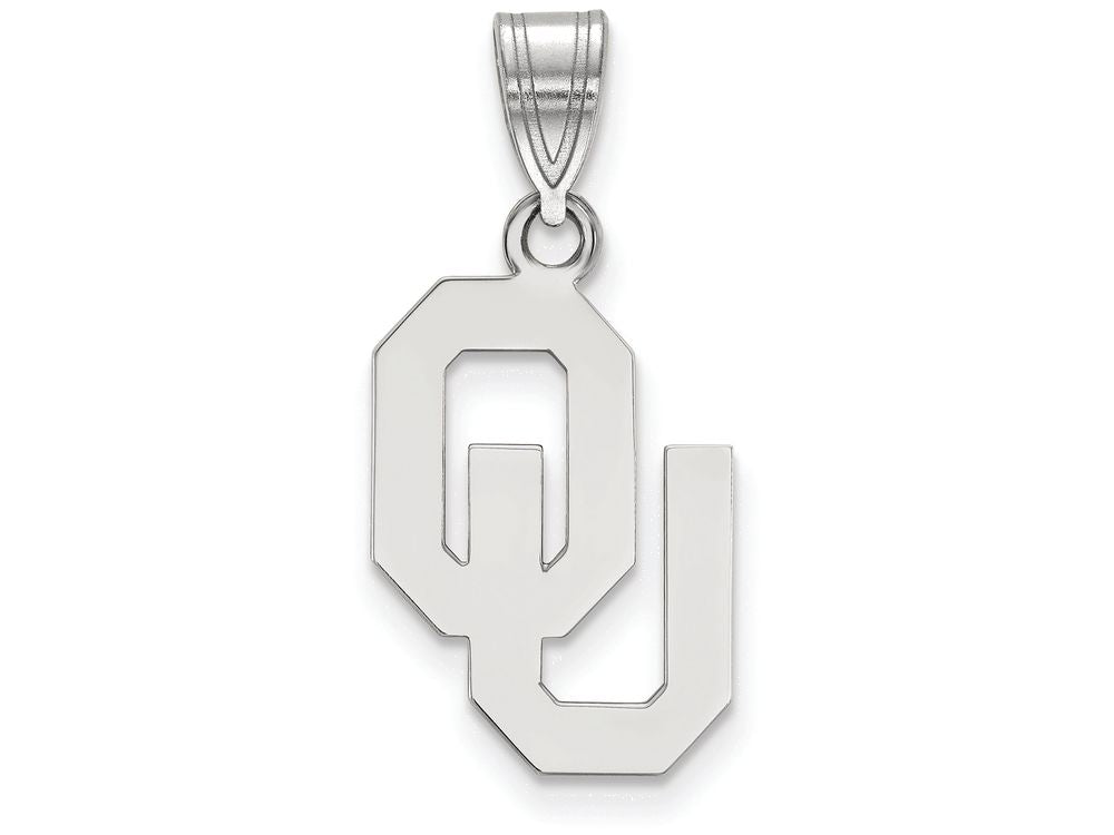 10k White Gold Logoart University Of Oklahoma Medium Pendant
