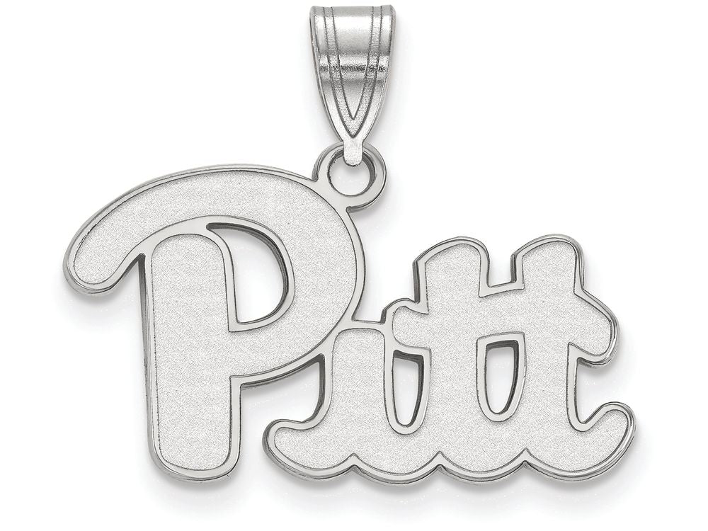 10k White Gold Logoart University Of Pittsburgh Medium Pendant