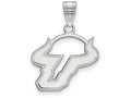 10k White Gold Logoart University Of South Florida Medium Pendant