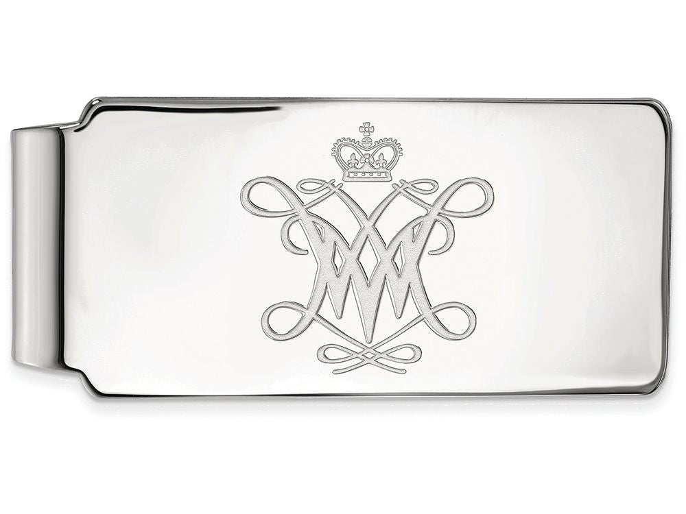 10k White Gold Logoart William And Mary Money Clip