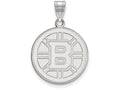 10k White Gold Nhl Logoart Boston Bruins Large Pendant