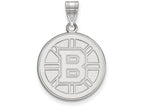 10k White Gold Nhl Logoart Boston Bruins Large Pendant