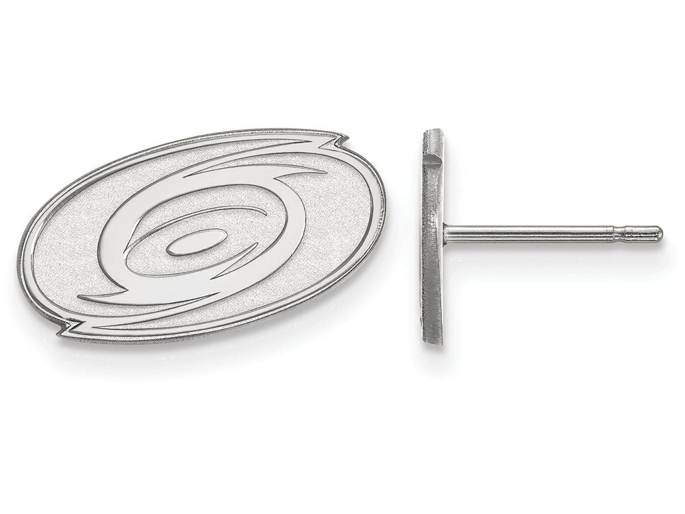 10k White Gold Nhl Logoart Carolina Hurricanes Extra Small Post Earrings