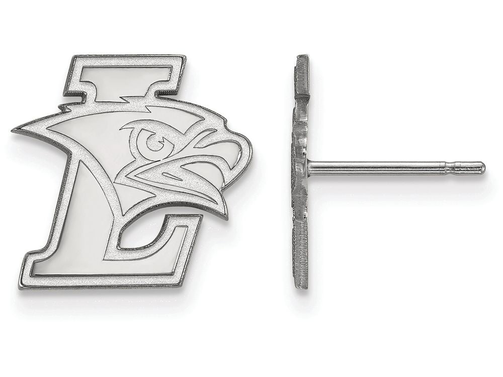 Logoart 10k White Gold Lehigh University Small Post Earrings