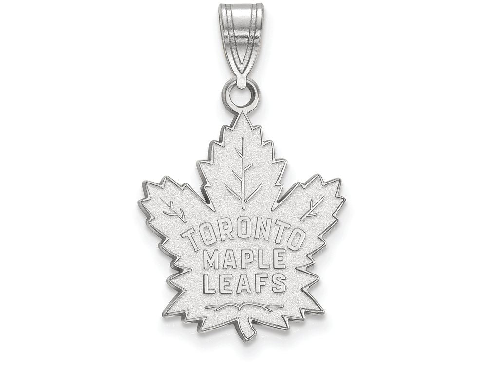 10k White Gold Nhl Logoart Toronto Maple Leafs Large Pendant