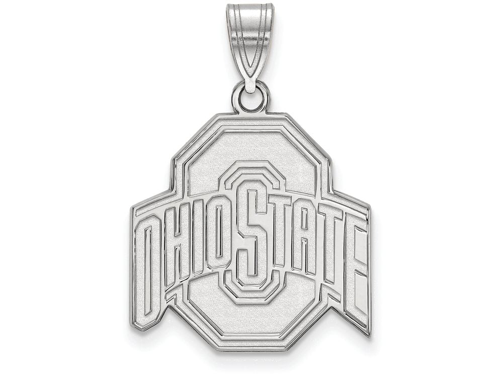 10k White Gold Logoart Ohio State University Large Pendant